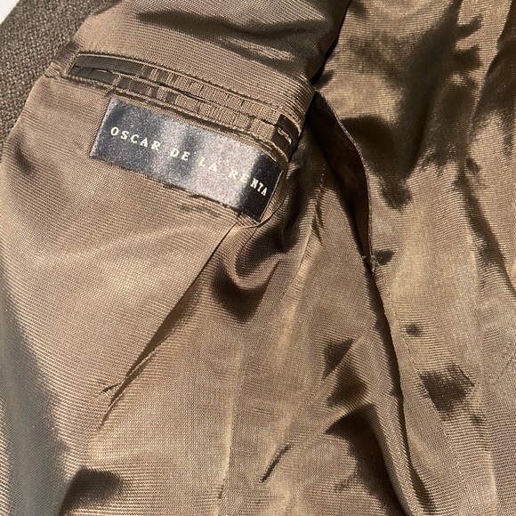 Oscar de la Renta men’s brown blazer jacket 2 button lambswool cashmere size 44L - Picture 5 of 15